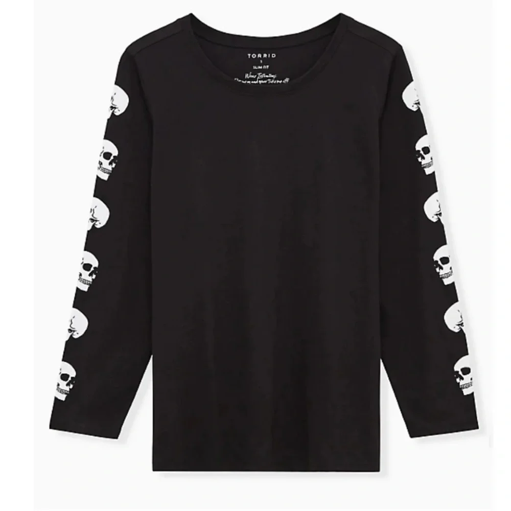 Torrid Skull Head Long Sleeve Slim Fit Tee - Picture 3 of 7